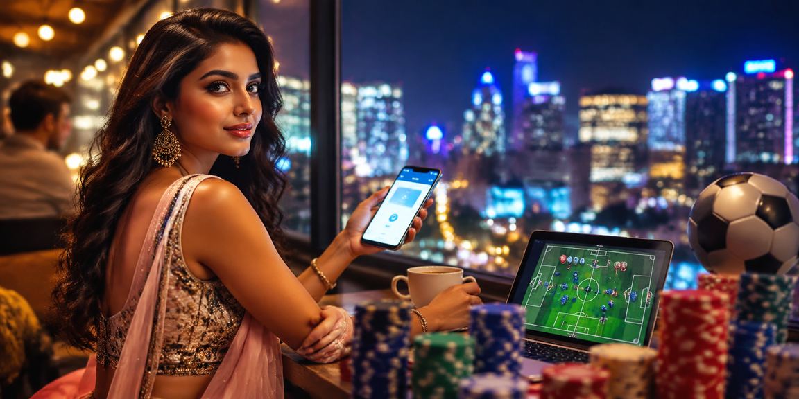 Football betting excitement in Bollywood style with enthusiastic Indian crowd